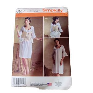 Simplicity 8162 American Duchess Pattern  18th Cent Gown Undergarments Sz 6-14